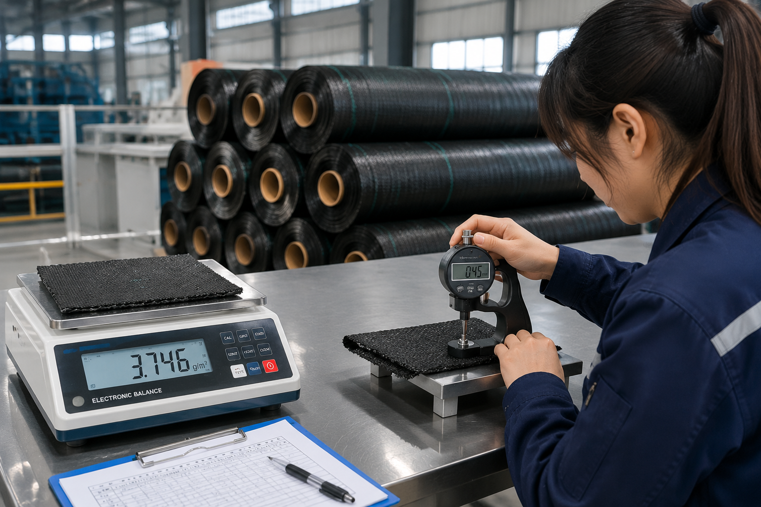 GSUNPLAS woven weed barrier fabric gsm test